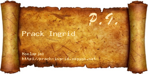 Prack Ingrid névjegykártya